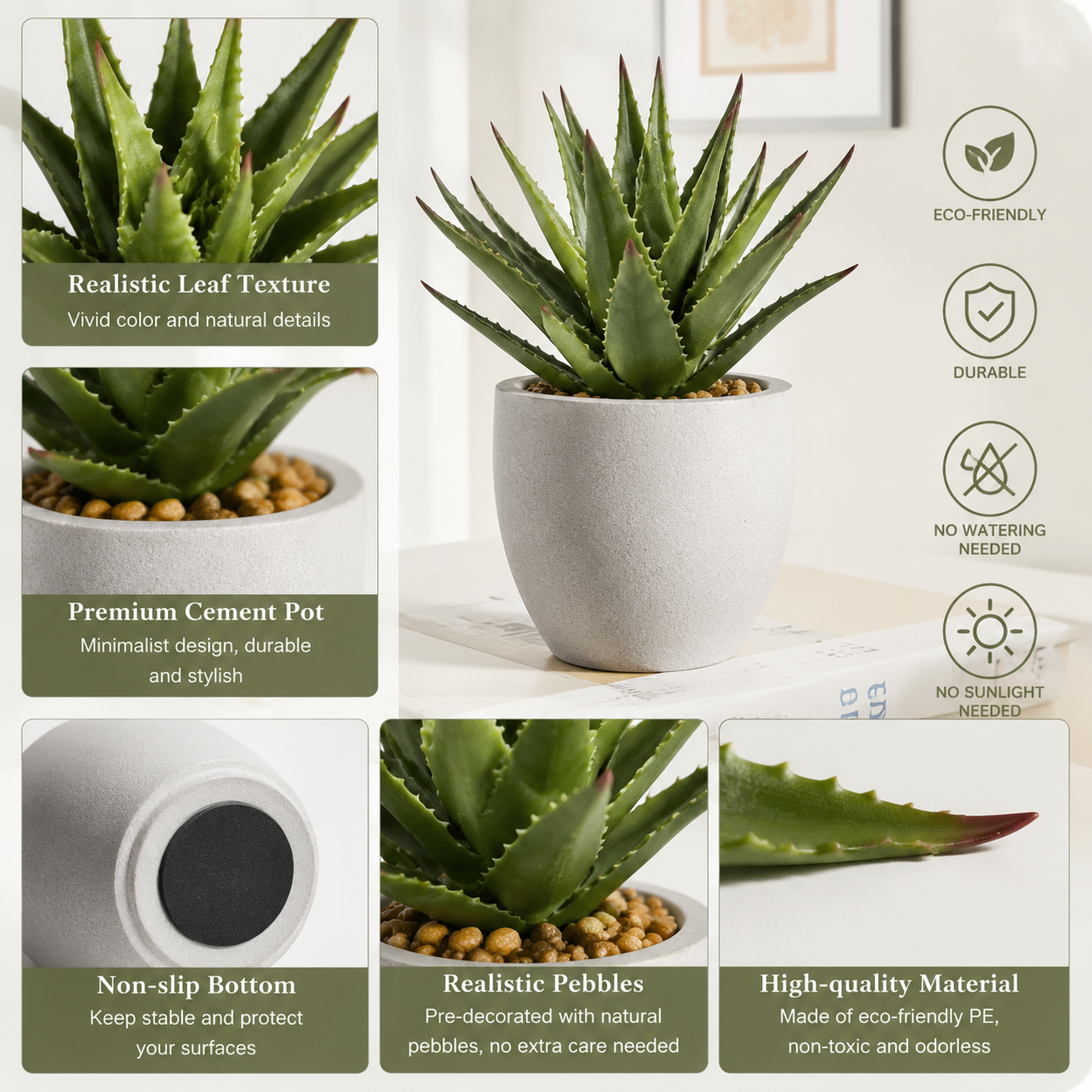 rwwltzju® Mini Desert Aloe Succulent