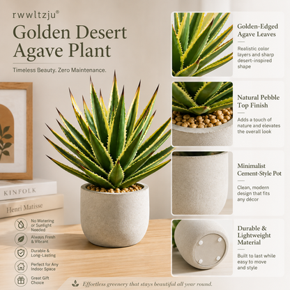 rwwltzju® Golden Desert Agave Plant