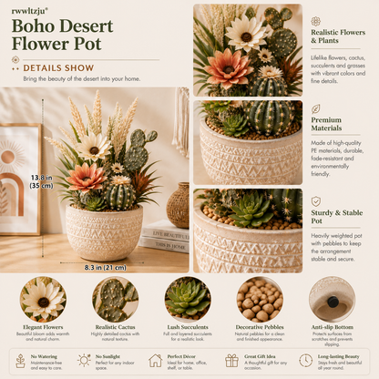 rwwltzju® Boho Desert Flower Pot
